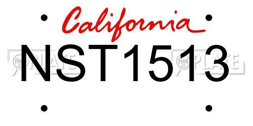 NST1513 California License Plate