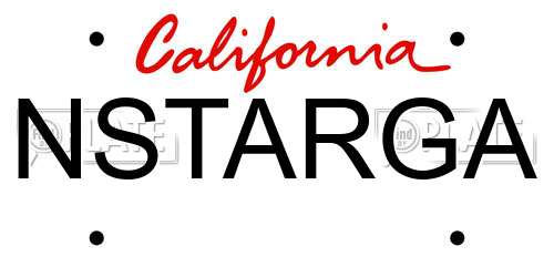 NSTARGA California License Plate