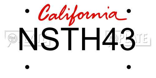 NSTH43 California License Plate