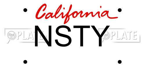 NSTY California License Plate