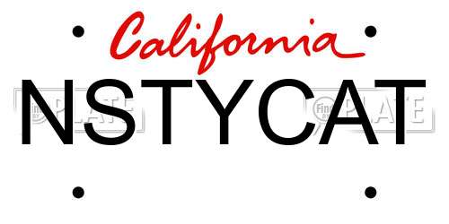 NSTYCAT California License Plate
