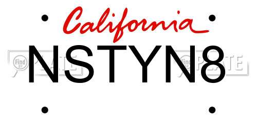 NSTYN8 California License Plate