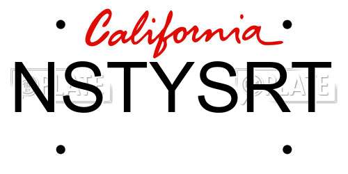 NSTYSRT California License Plate