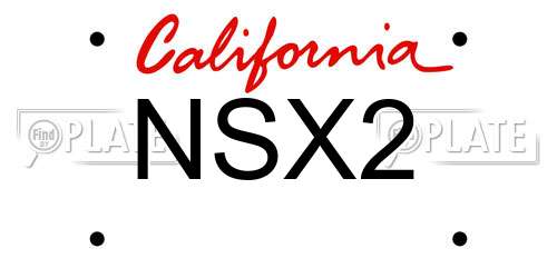 NSX2 California License Plate
