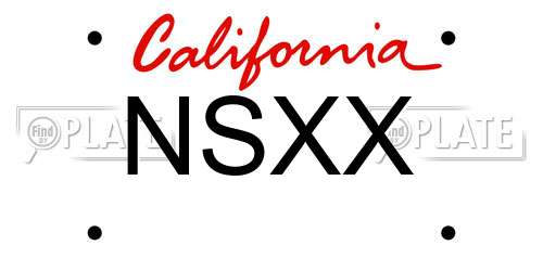NSXX license plate in CA state