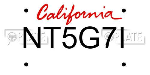 NT5G7I California License Plate