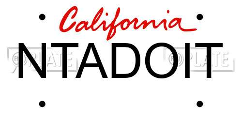 NTADOIT California License Plate