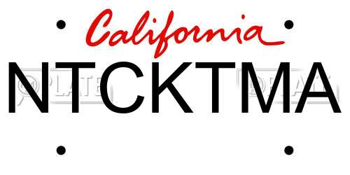 NTCKTMA California License Plate