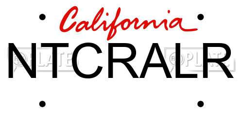 NTCRALR California License Plate
