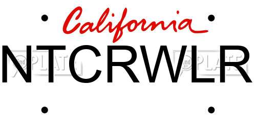 NTCRWLR California License Plate