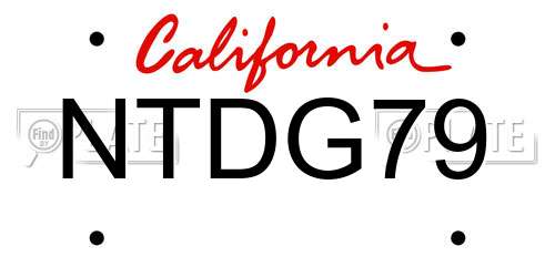 NTDG79 California License Plate