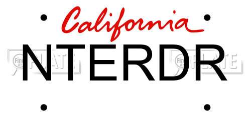 NTERDR California License Plate