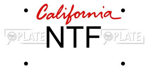 NTF California License Plate