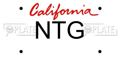 NTG California License Plate