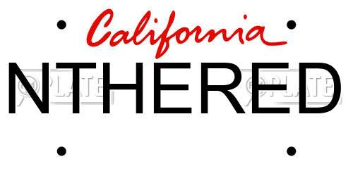 NTHERED California License Plate