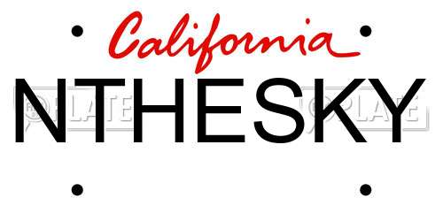 NTHESKY California License Plate