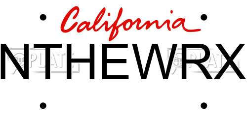 NTHEWRX California License Plate