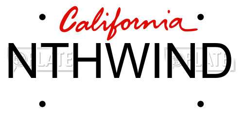 NTHWIND California License Plate