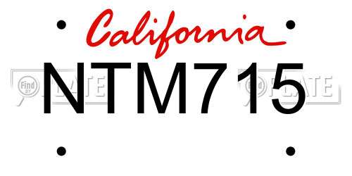NTM715 California License Plate