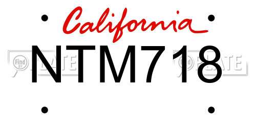 NTM718 California License Plate