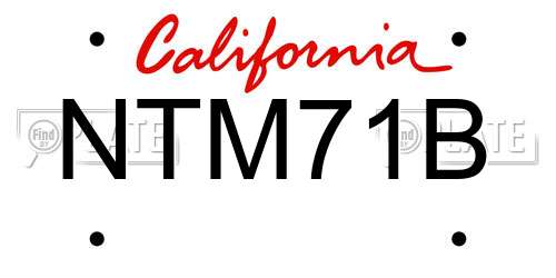 NTM71B California License Plate
