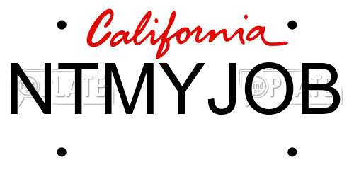 NTMYJOB California License Plate