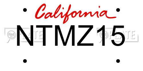 NTMZ15 California License Plate