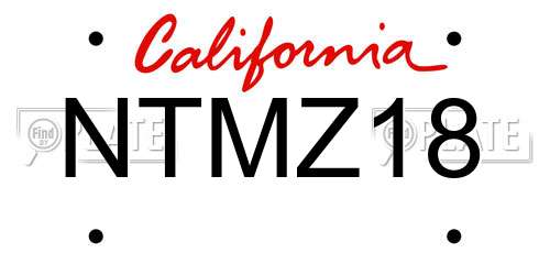 NTMZ18 California License Plate