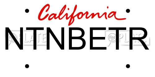 NTNBETR California License Plate