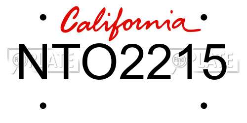 NTO2215 California License Plate