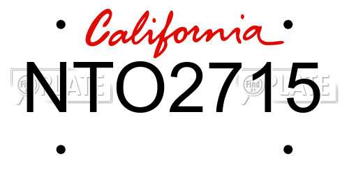 NTO2715 California License Plate