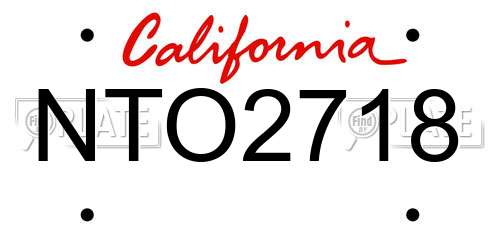 NTO2718 California License Plate