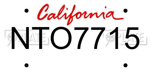 NTO7715 California License Plate