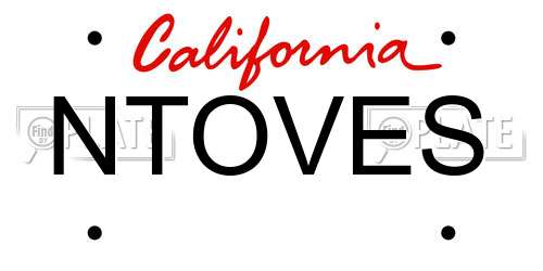 NTOVES California License Plate