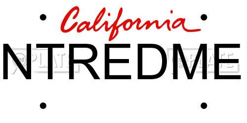 NTREDME California License Plate