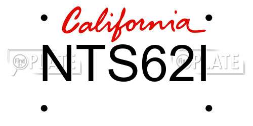 NTS62I California License Plate