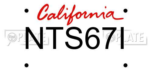 NTS67I California License Plate