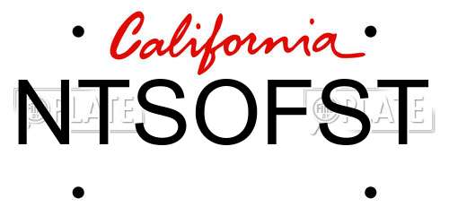 NTSOFST California License Plate