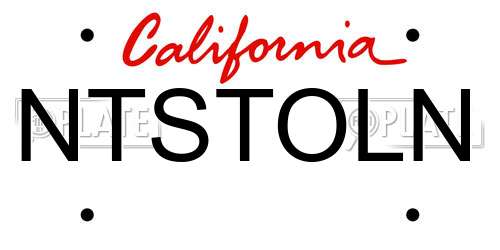 NTSTOLN California License Plate