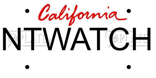 NTWATCH California License Plate