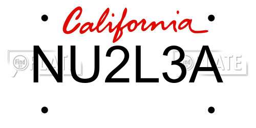 NU2L3A California License Plate