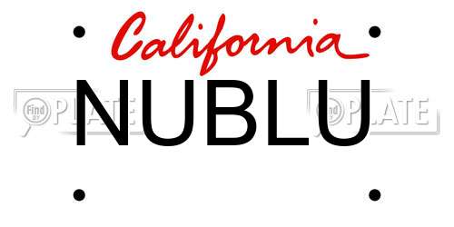 NUBLU California License Plate