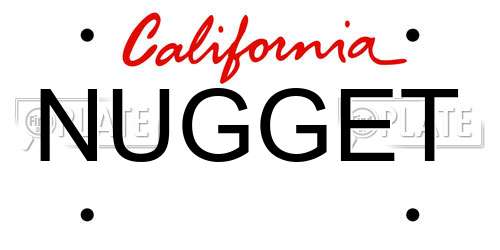 NUGGET California License Plate