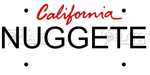 NUGGETE California License Plate