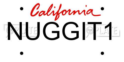 NUGGIT1 California License Plate