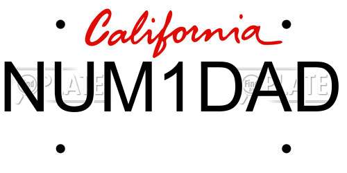 NUM1DAD California License Plate