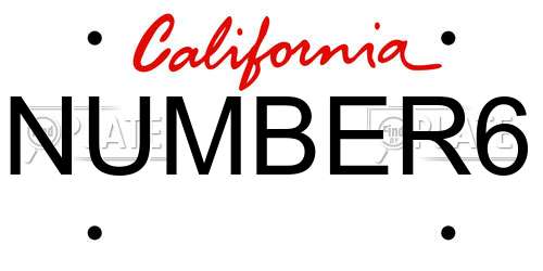 NUMBER6 California License Plate