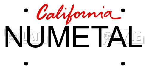 NUMETAL California License Plate