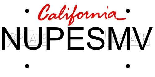 NUPESMV California License Plate