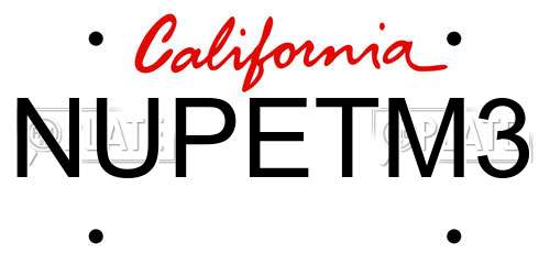 NUPETM3 California License Plate